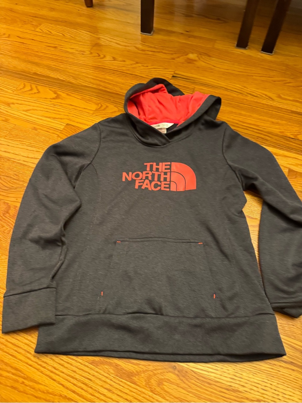2/$15 SWEATERS 🧥 SALE! | The North Face Charcoal Crewneck Hoodie with Red Logo a